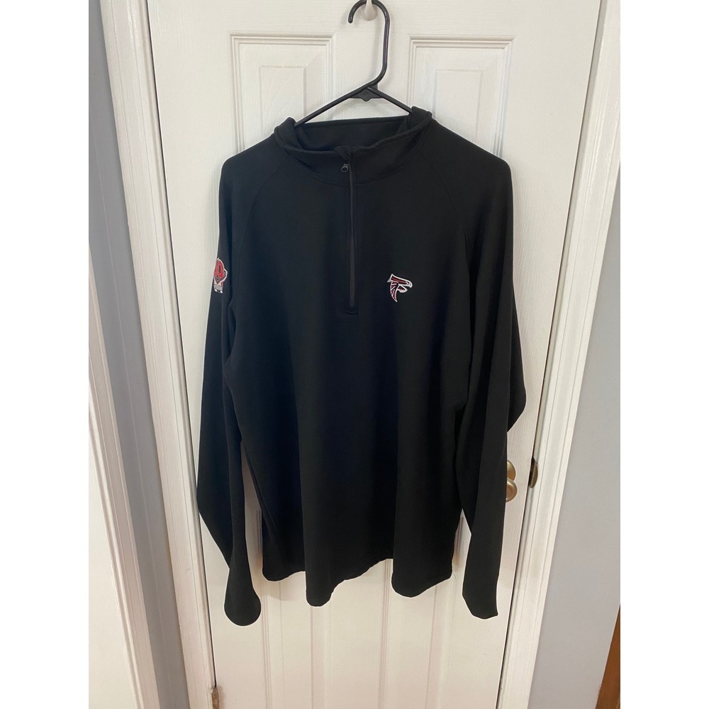 Atlanta Falcons Pullover Men 3XL Black 60th Anniversary Quarter Zip Mock Neck‎